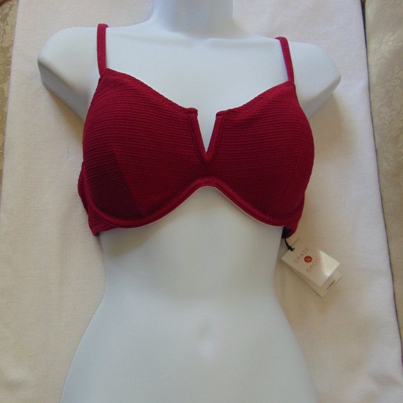 Red Shade & Shore Bathing Suit Top/Bra SZ 34C NWT - Picture 3 of 8